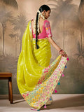 Designer Bright Green Paithani Banarasi Silk Saree with Floral Motifs - women's fashion mart