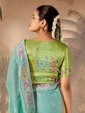 Majestic Mint Green Paithani Banarasi Silk Saree with Floral Motifs - women's fashion mart