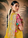Marvelous Yellow Paithani Banarasi Silk Saree with Floral Motifs - women's fashion mart