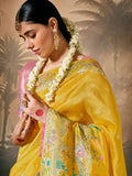 Marvelous Yellow Paithani Banarasi Silk Saree with Floral Motifs - women's fashion mart