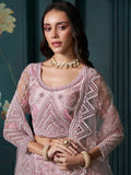 Exquisite Dusty Pink Embroidered Bridal Lehenga Choli - women's fashion mart