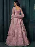 Exquisite Dusty Pink Embroidered Bridal Lehenga Choli - women's fashion mart