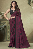 Crepe Silk Black Color Printed Saree.
