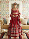 Maroon Color Digital Printed Vaishali Silk Latest Lehenga Blouse With Muslin Silk Dupatta