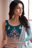 Teal Art Silk Fabric Lehenga Choli In Wedding Wear.