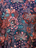 Navy Blue FLoral Printed Handworked Designer Top Palazzo Suit - women's fashion mart