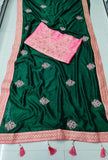 Royal Vichitra Silk Saree -Silk Saree BLACK women's fashion mart