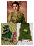 Rangoli Silk Embroidery Lace border saree -Silk Saree Green women's fashion mart