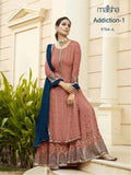 Faux Georgette Suit -Designer Suit White women's fashion mart