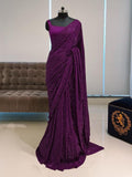 Designer Full Sequence Work Premium Georgette Saree  women's fashion mart