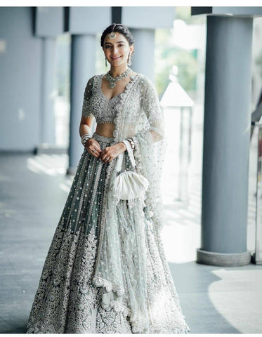 heavy chine sequence work lehenga choli -Lehenga Choli Blue women's fashion mart