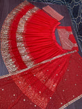 bridal wear heavy sequence work red lehenga choli -Lehenga Choli Default Title women's fashion mart