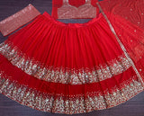 bridal wear heavy sequence work red lehenga choli -Lehenga Choli Default Title women's fashion mart
