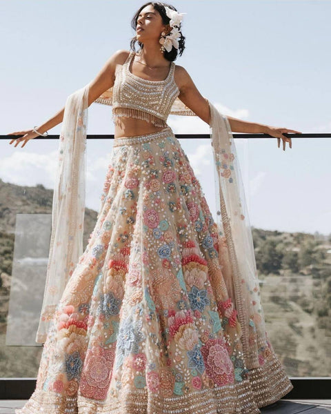 bridal wear heavy work lehenga choli -Lehenga Choli Default Title women's fashion mart