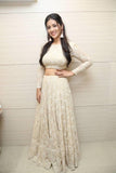 White faux georgette embroidery work lehenga choli -Lehenga Choli Default Title women's fashion mart