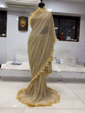 ready to wear saree with feathers -fancy silk ROSE PINK women's fashion mart