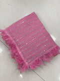ready to wear saree with feathers -fancy silk HOT PINK women's fashion mart