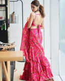 Ready to wear lehenga saree -Georgette Saree Default Title women's fashion mart