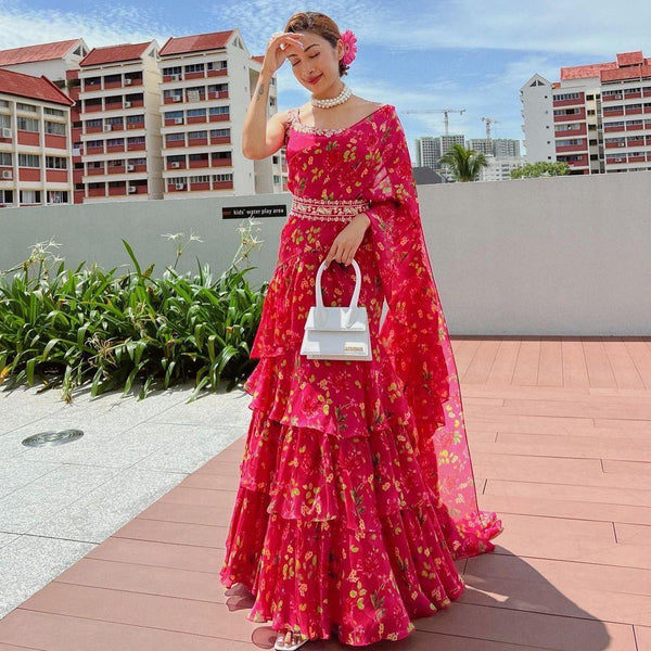 Ready to wear lehenga saree -Georgette Saree Default Title women's fashion mart