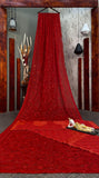 Bollywood style red heavy sequence work saree -Georgette Saree Red women's fashion mart