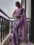 1 min ready to wear sequins saree -Silk Saree wine women's fashion mart