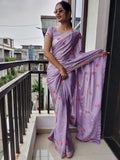 1 min ready to wear sequins saree -Silk Saree wine women's fashion mart