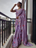 1 min ready to wear sequins saree -Silk Saree wine women's fashion mart