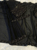 1 min ready to wear black vichitra silk saree -Silk Saree Default Title women's fashion mart
