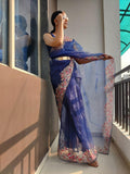 1 min Ready to wear organza saree -Organza Saree Default Title women's fashion mart