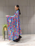 1 min ready to wear digital print satin silk saree -Satin saree red women's fashion mart
