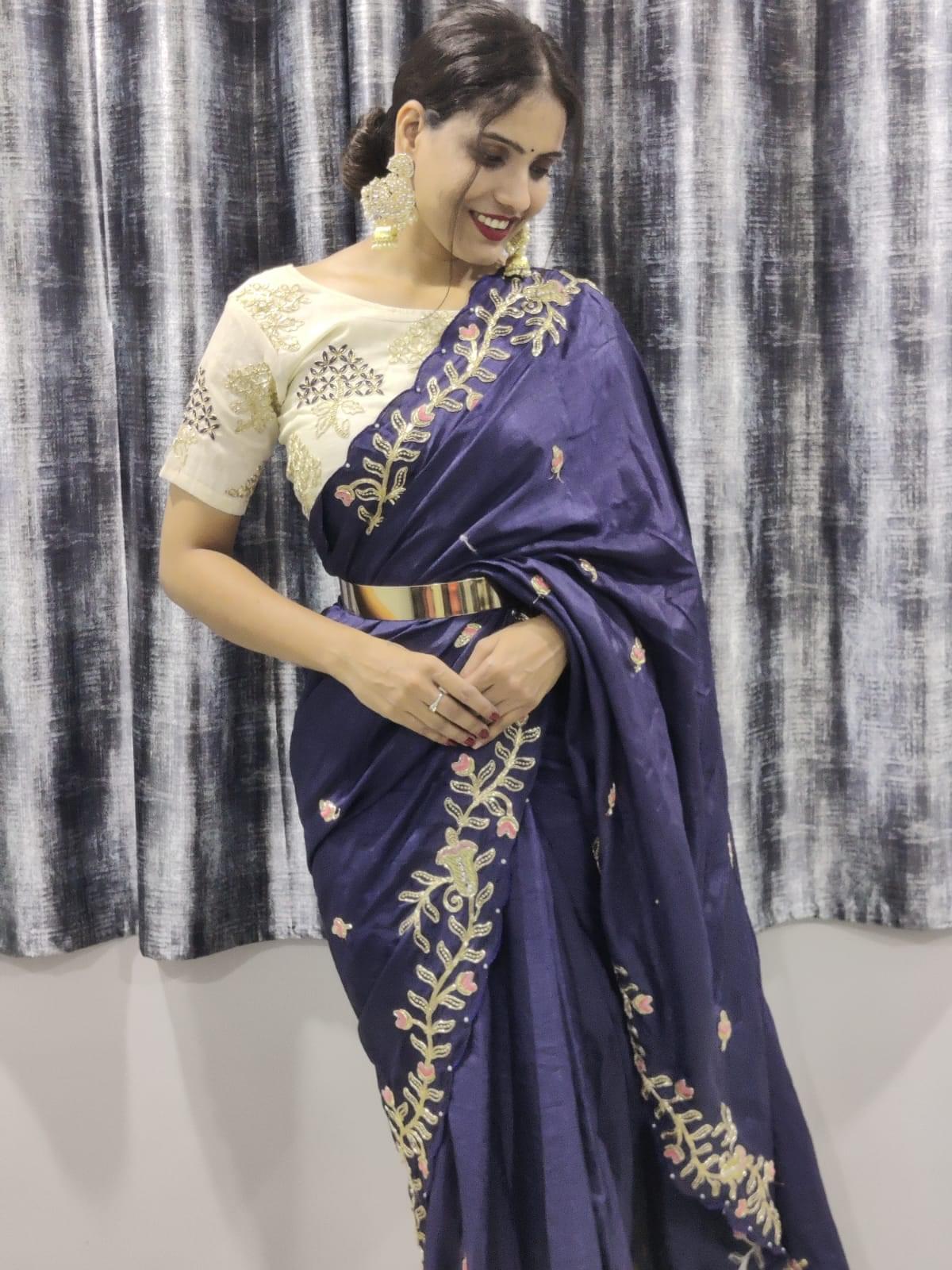 1 min ready to wear rajwadi silk saree -Silk Saree Default Title women's fashion mart