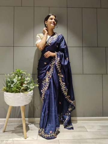 1 min ready to wear rajwadi silk saree -Silk Saree Default Title women's fashion mart