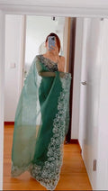 1 min ready to wear organza silk saree -Silk Saree Default Title women's fashion mart