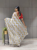 1 min ready to wear zig zag sequence work saree -Georgette Saree Default Title women's fashion mart