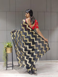 1 min ready to wear zig zag sequence work saree -Georgette Saree Default Title women's fashion mart