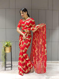 1 min ready to wear zig zag sequence work saree -Georgette Saree Default Title women's fashion mart