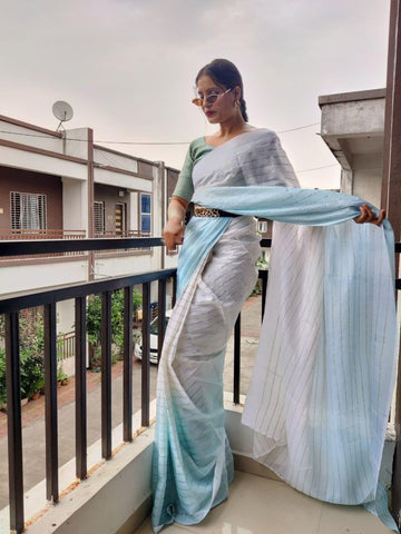1 min ready to wear digital print saree -Silk Saree Default Title women's fashion mart