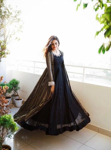 Anarkali suit -Designer Suit black women's fashion mart