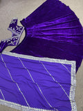 Blue heavy viscos velvet lehenga choli -Lehenga Choli Default Title women's fashion mart
