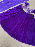 Blue heavy viscos velvet lehenga choli -Lehenga Choli Default Title women's fashion mart