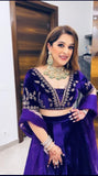 Blue heavy viscos velvet lehenga choli -Lehenga Choli Default Title women's fashion mart