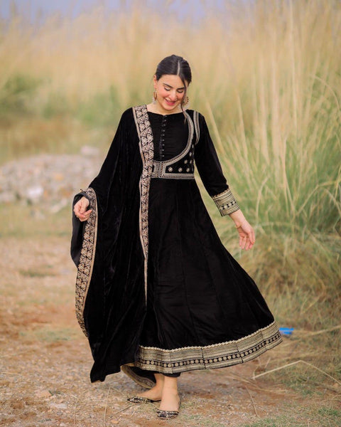black velvet suit -Designer Suit Default Title women's fashion mart