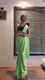 1 min ready to wear satin silk saree -Silk Saree Default Title women's fashion mart