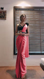 1 min ready to wear satin silk saree -Silk Saree Default Title women's fashion mart