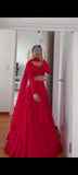 Royal red Georgette Embellished With Embroidery And Sequins Work lehenga choli -Lehenga Choli Default Title women's fashion mart