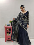 1 min ready to wear Georgette Embellished with Sequins Work lehenga saree -Georgette Saree black women's fashion mart