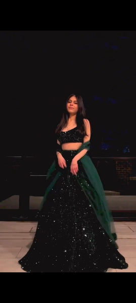 Velvet With Heavy Sequence Work lehenga choli -Lehenga Choli Default Title women's fashion mart
