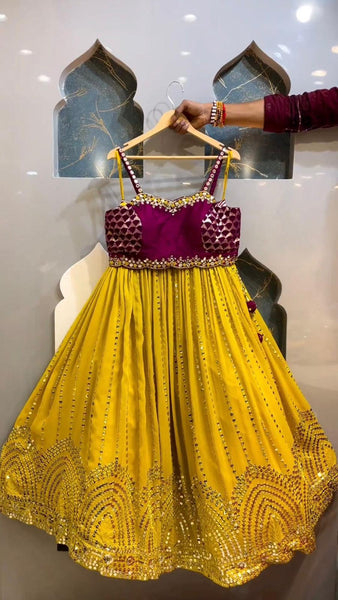 trending yellow colour haldi outfit lehenga choli -Lehenga Choli Default Title women's fashion mart