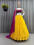 trending yellow colour haldi outfit lehenga choli -Lehenga Choli Default Title women's fashion mart