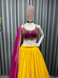 trending yellow colour haldi outfit lehenga choli -Lehenga Choli Default Title women's fashion mart